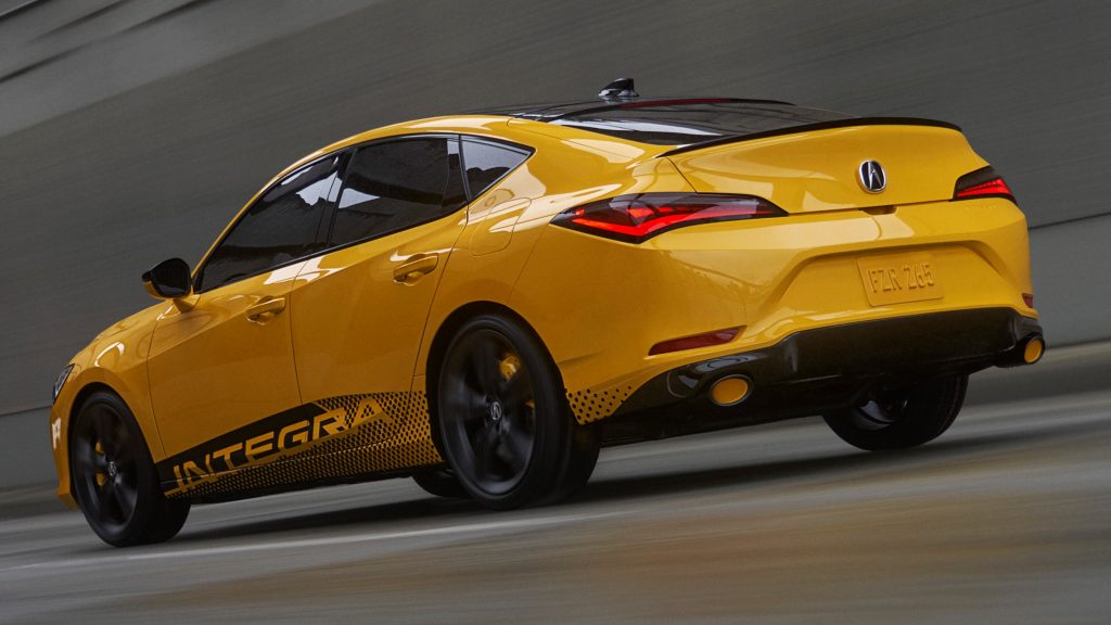 The only bad thing about the 2023 Acura Integra Prototype is that its yellow color will not make it to the streets (source: Acura)