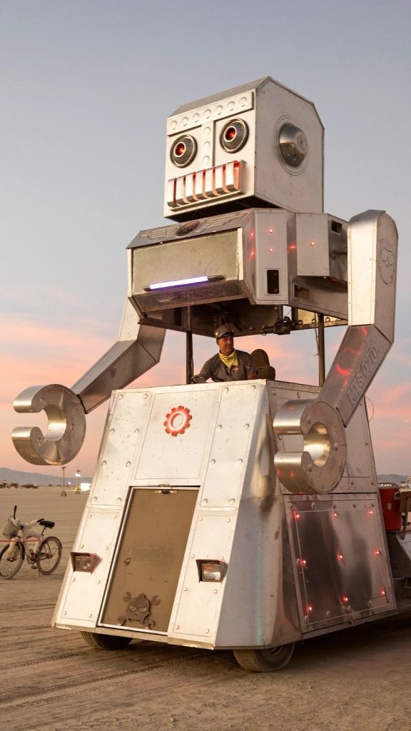 Robot Art Car at Burning Man
