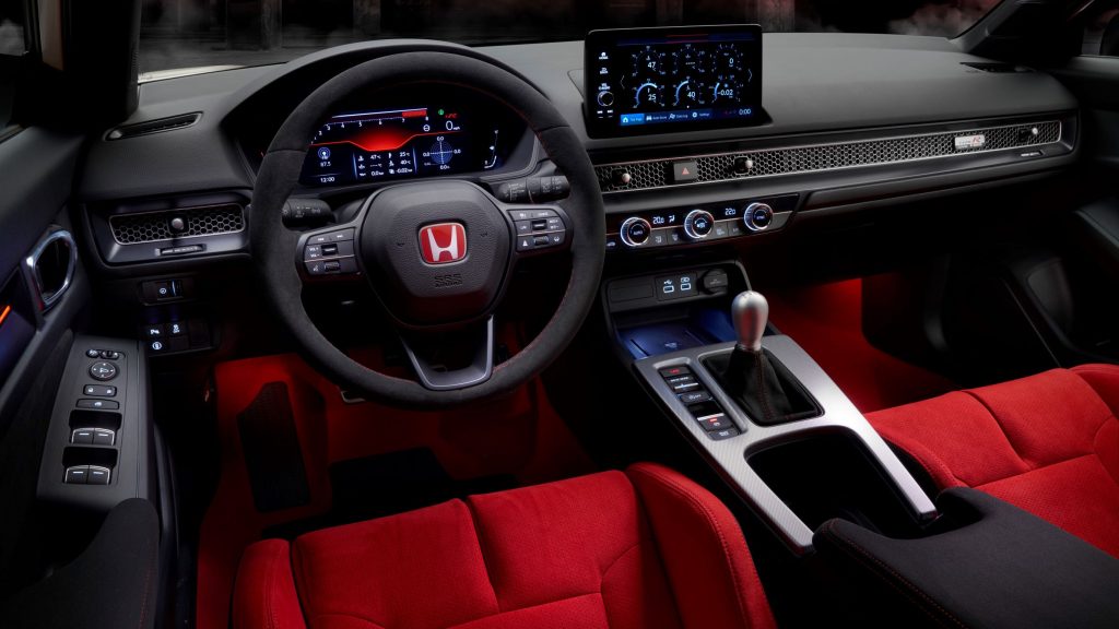 Red accents and upgraded infotainment are part of the Type R upgrades