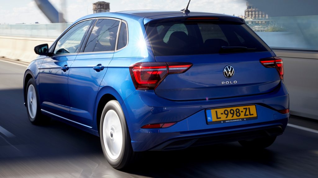 Rear quarter view of the 2022 Polo for Europe