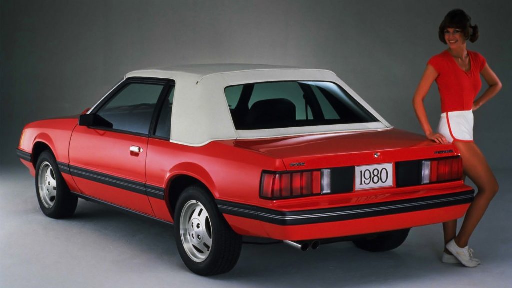 1980 Ford Mustang Fox Body Carriage Roof Coupe (source: WheelsAge)