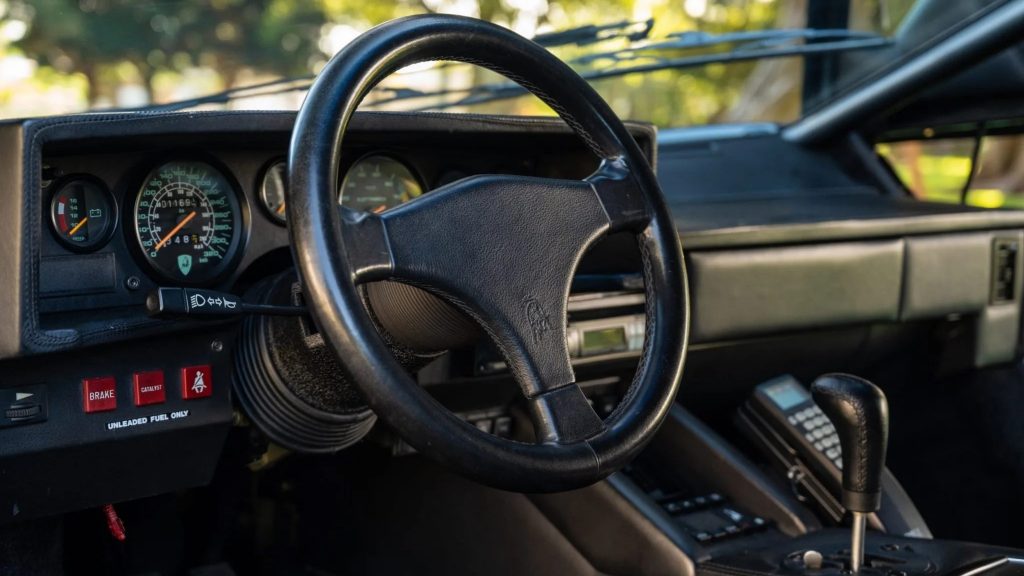 Dashboard of the 1990 Lamborghini Countach 25th Anniversary (source: Bring a Trailer)