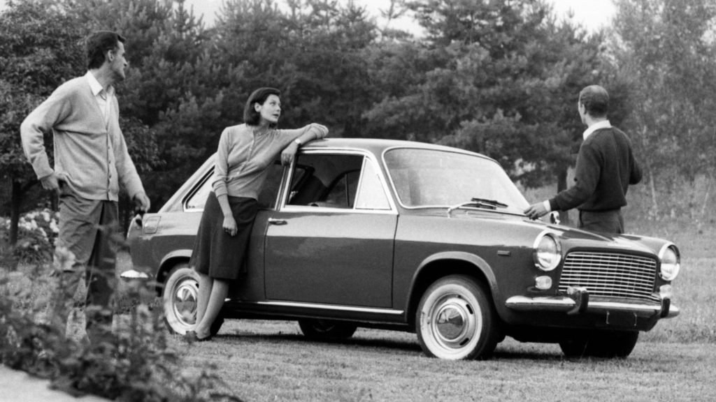 black-and-white photo of 1964 Autobianchi Primula 