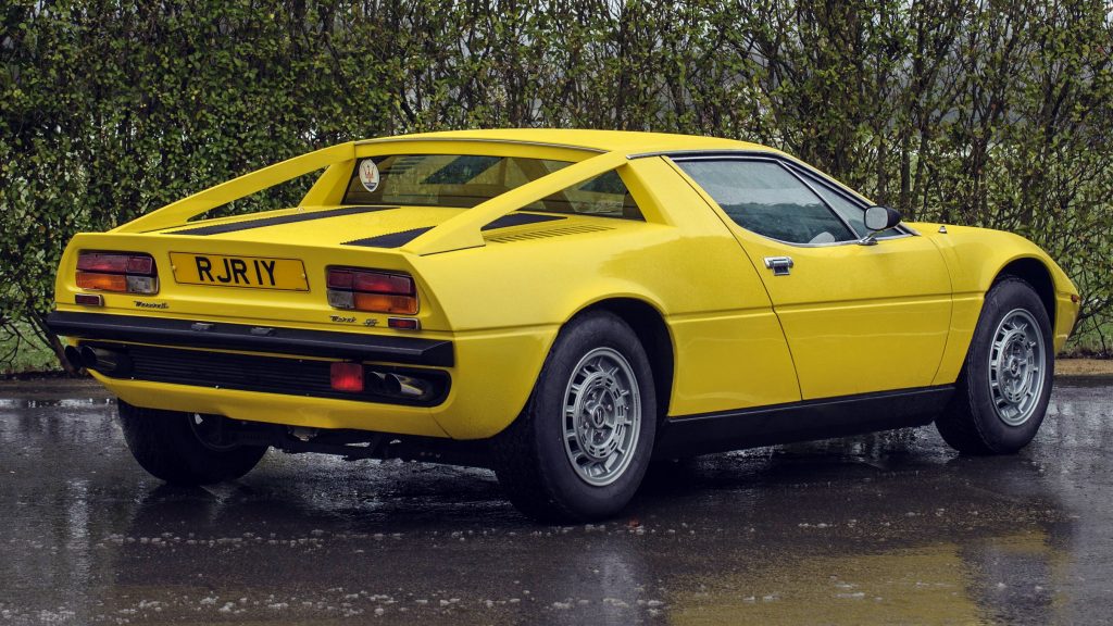 Rear quarter view of the 1976 Maserati Merak SS