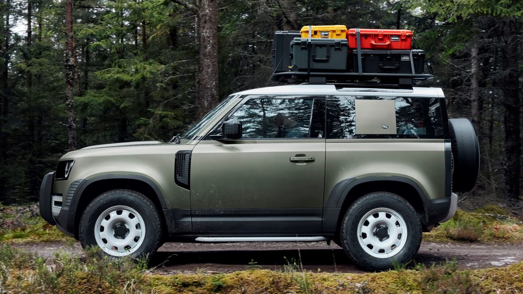 2020 Land Rover Defender 90 with a roof rack