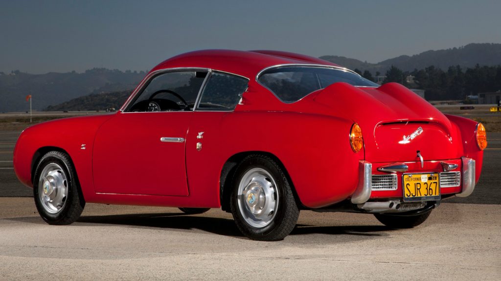 Rear quarter view of the 1956 Fiat Abarth 750GT