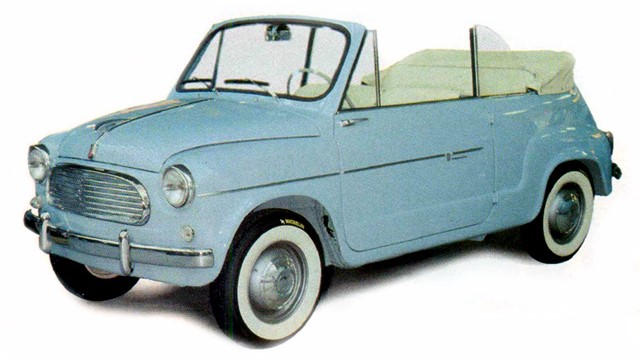 Front quarter view of the 1959 Fiat 600 Convertible by Francis Lombardi