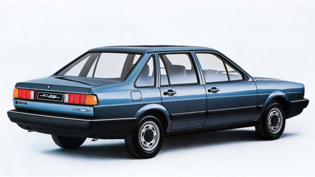 Rear quarter view of the 1984 Volkswagen Santana produced by SAIC
