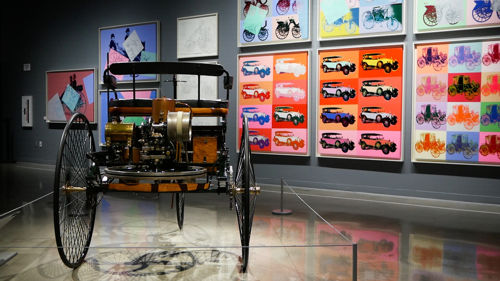 Andy Warhol pictures and the 1886 Benz Patent-Motorwagen (credit: Justin Banner for Motor Trend)