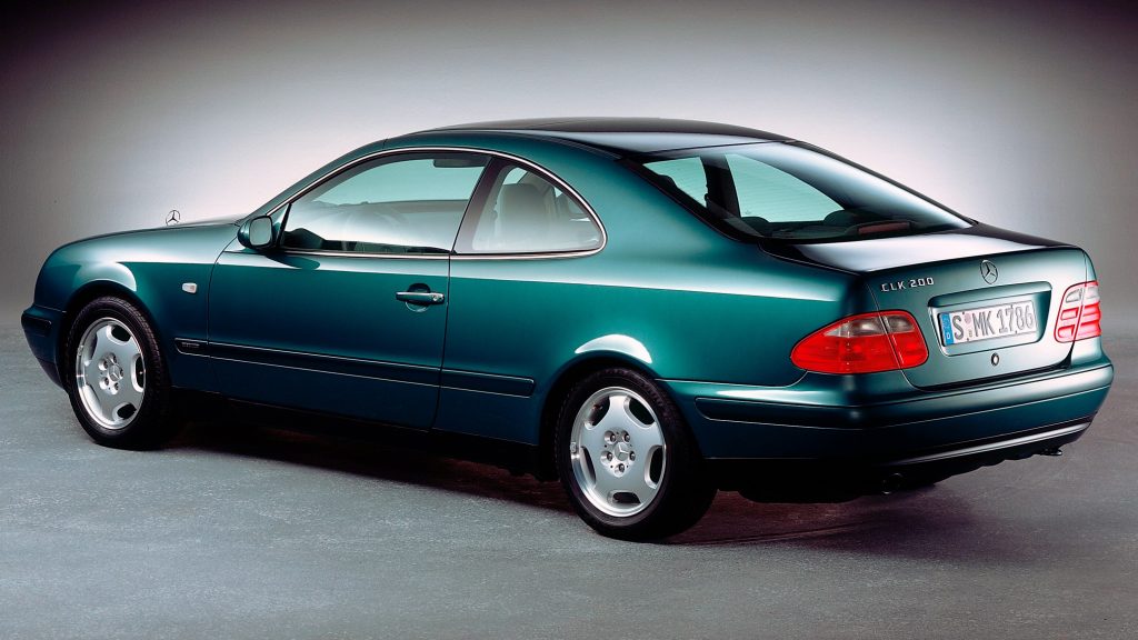 Rear quarter view of the 1997 Mercedes-Benz CLK in green