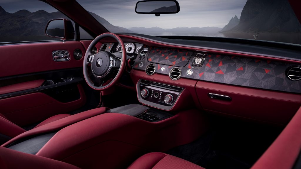 Dashboard of the 2024 Rolls-Royce Droptail La Rose Noire