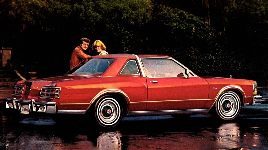 Side view of the 1977 Dodge Diplomat in red