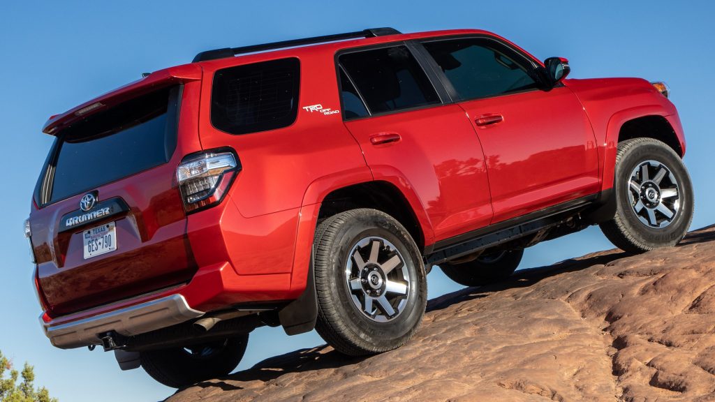 Rear quarter view of the 2020 Toyota 4Runner TRD Off-road