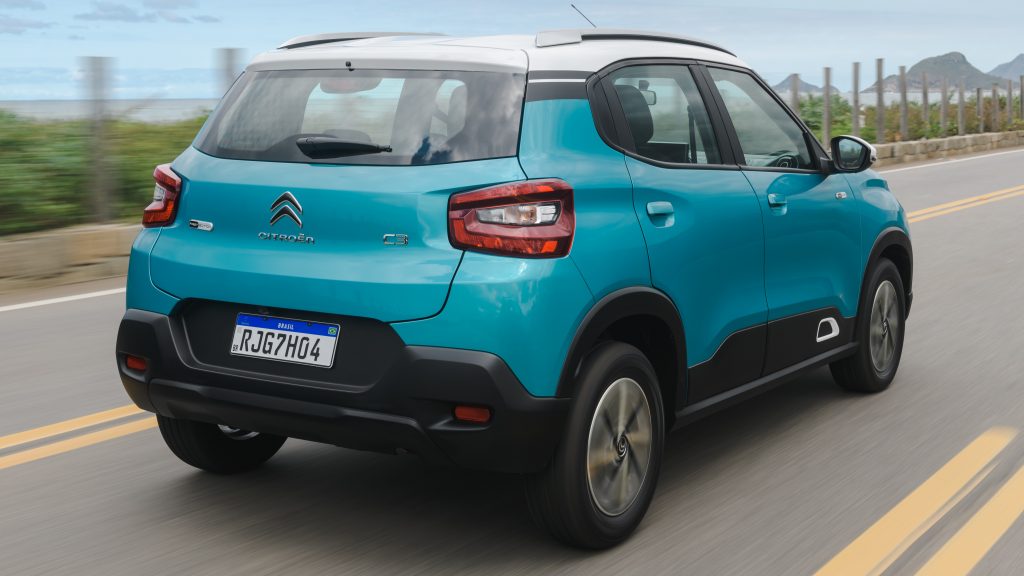 Rear quarter view of the 2022 Citroën C3 First Edition