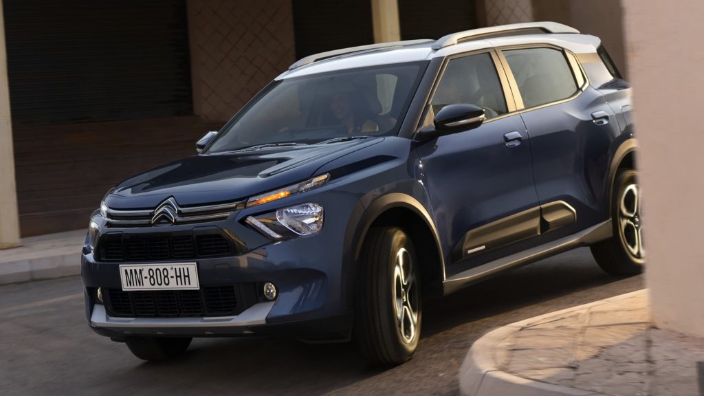 Front quarter view of the 2024 Citroën C3 Aircross for India