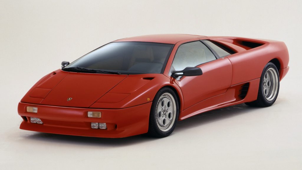 Front quarter view of the 1990 Lamborghini Diablo Pre-Produzione