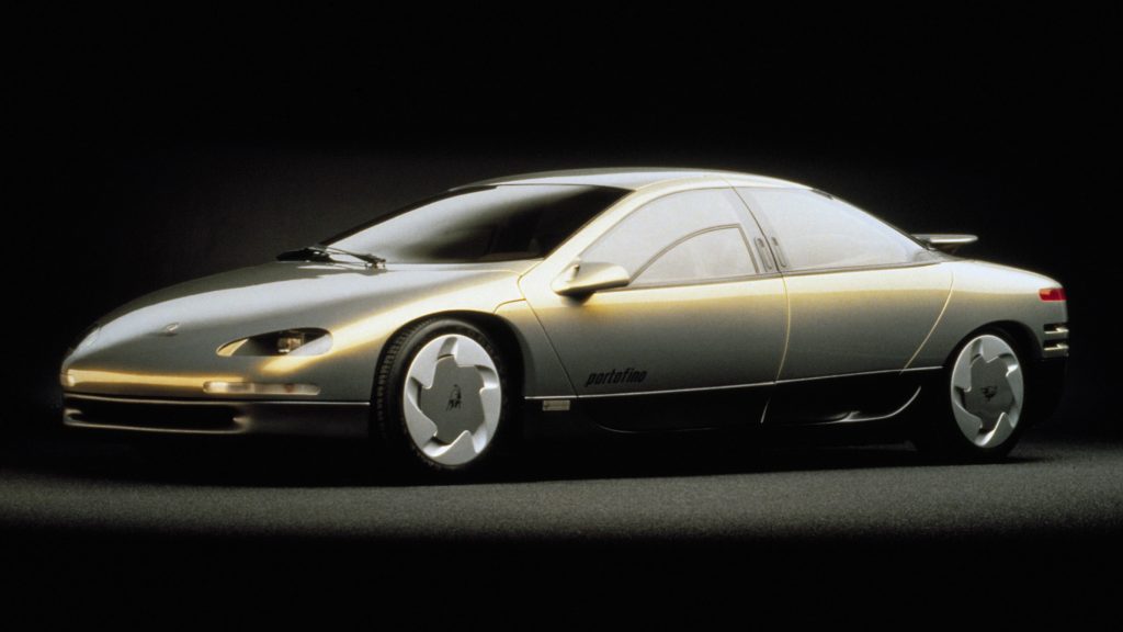 Front quarter view of the 1990 Chrysler Portofino Concept