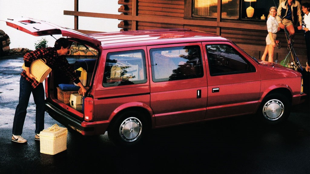 Rear quarter view of the 1984 Plymouth Voyager