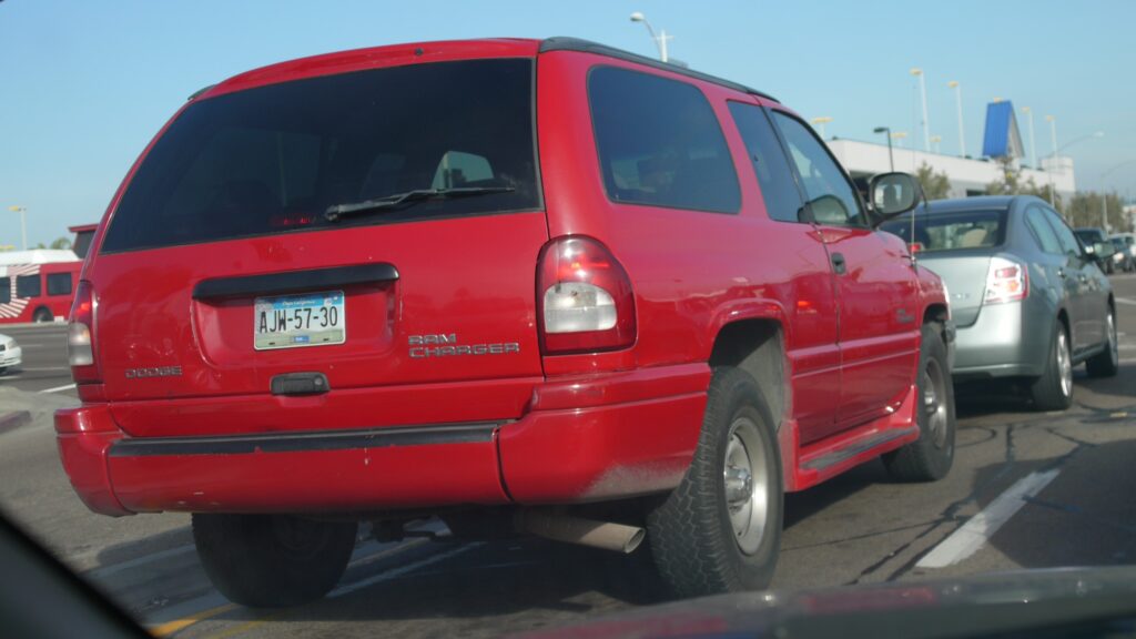 Rear view of the 1999 Dodge Ramcharger